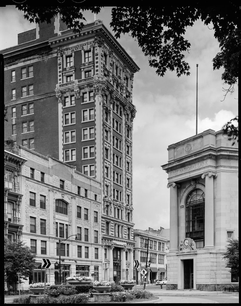 Large-format photography of Downton Binghamton, NY